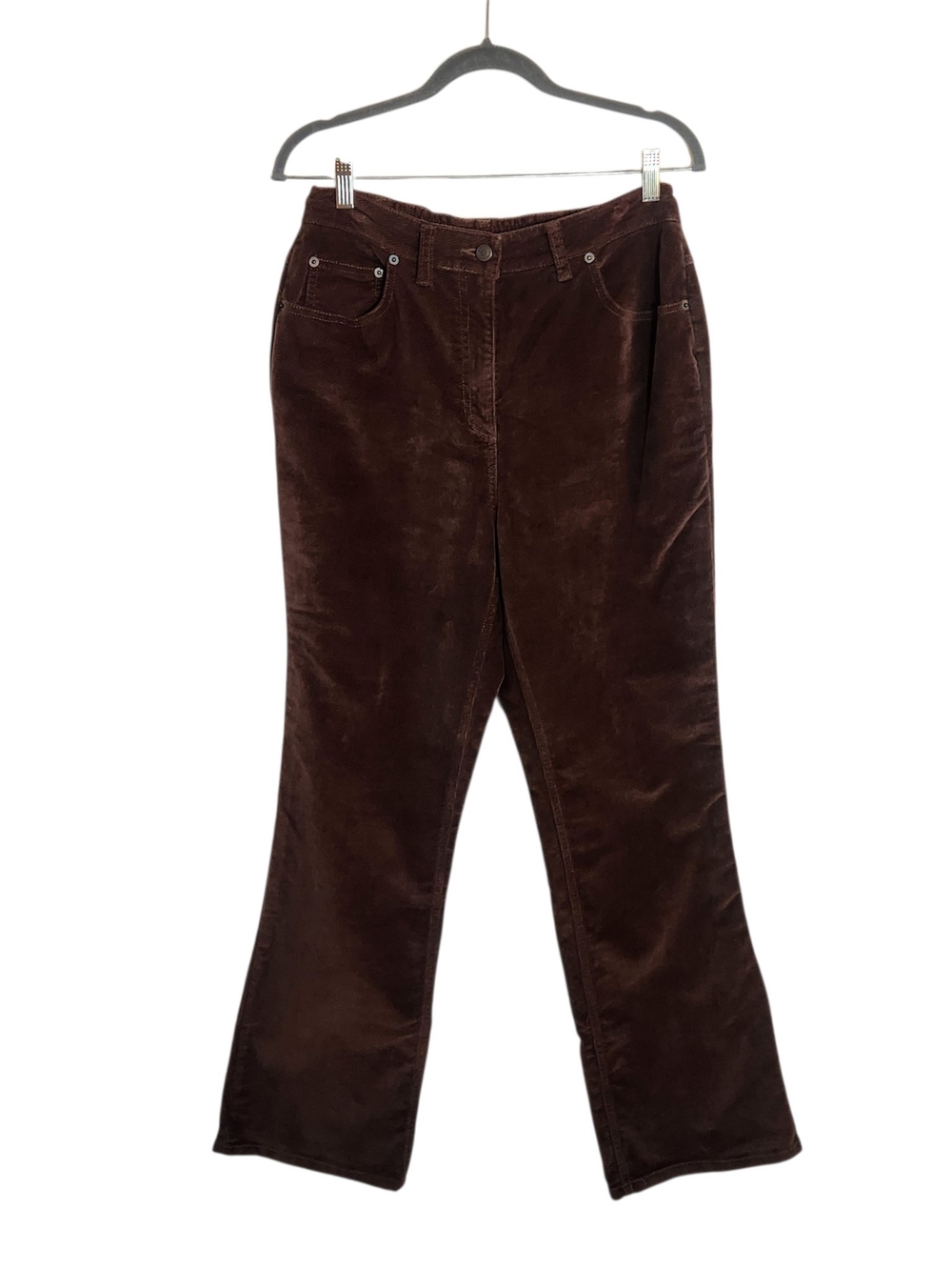 Denim & Co. Brown Corduroy Bootcut Pants Size Medium